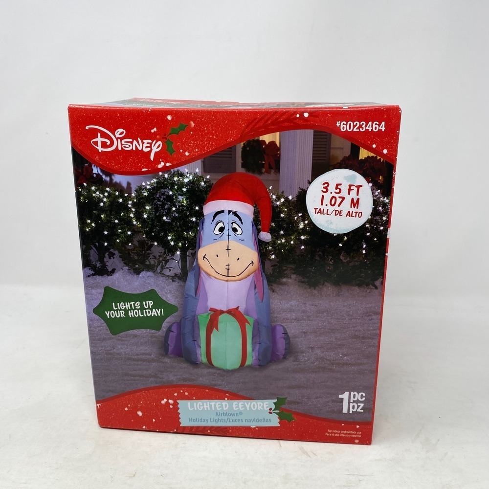 Disney 3.5-ft‎ Lighted Winnie-the-Pooh. Eeyore Merry Christmas Inflatable